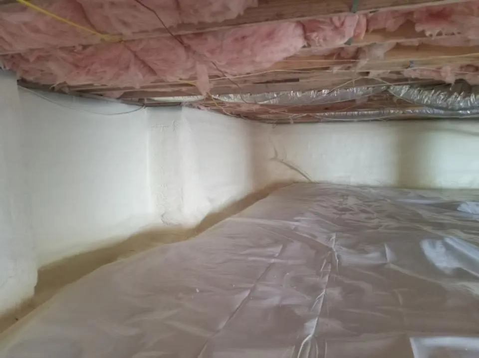 Crawl space encapsulation with closed-cell spray foam for Roof Maintenance in Bellefonte