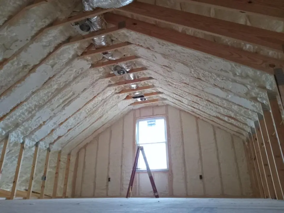 Spray foam roofing application for Crawl Space Insulation project in Bellefonte